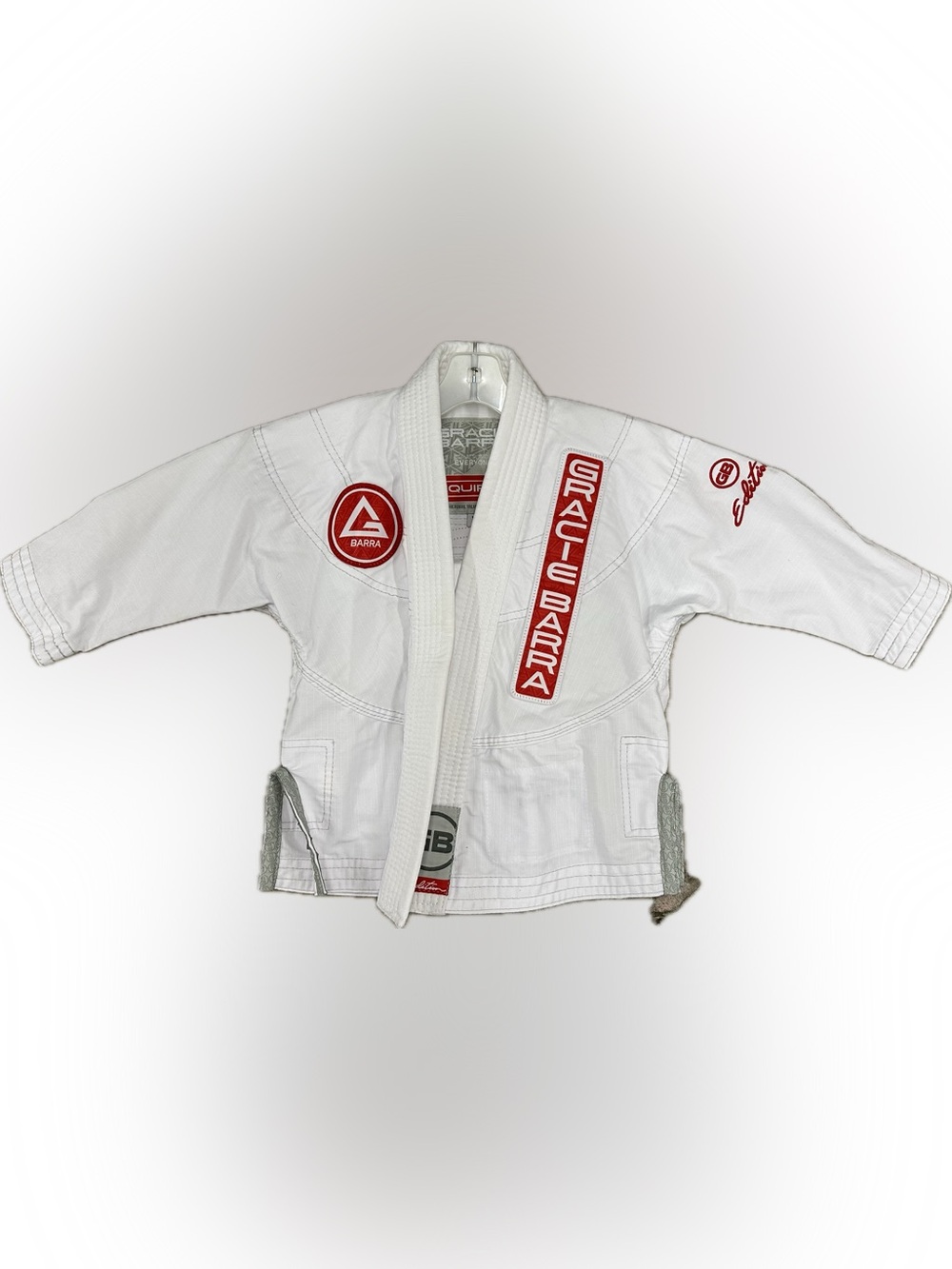 Gracie Barra Equipe GB Edition BJJ Jiu-Jitsu Kid Youth White Gi Kimono Jacket Y1